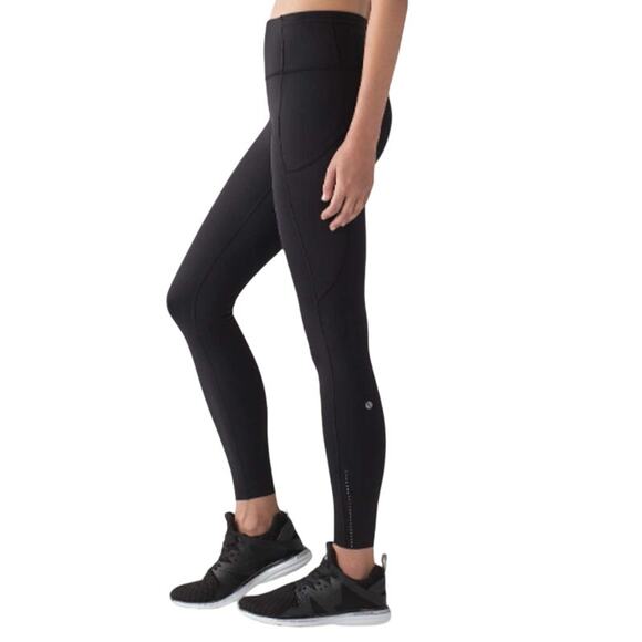 Lululemon 6 Black Fast Free 7/8 Tight Leggings Nulux 25" Gym Running Active - Picture 1 of 10